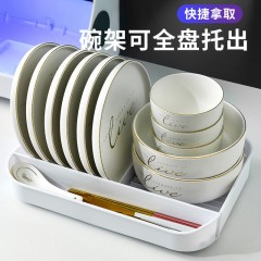 消毒廚房放碗置物架用品碗筷收納盒碗柜小型家用收納架碗架瀝水架